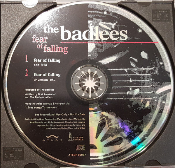 The Badlees : Fear Of Falling (CD, Single, Promo)