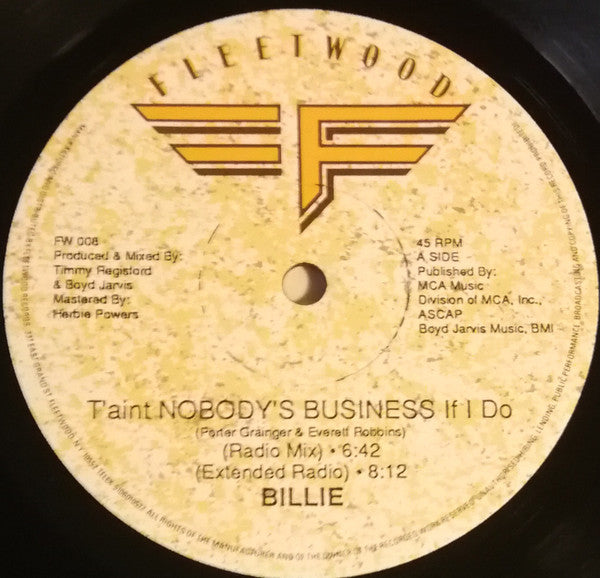 Billie : T'aint Nobody's Business If I Do (12", M/Print)