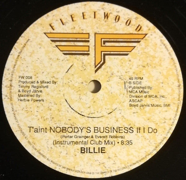 Billie : T'aint Nobody's Business If I Do (12", M/Print)