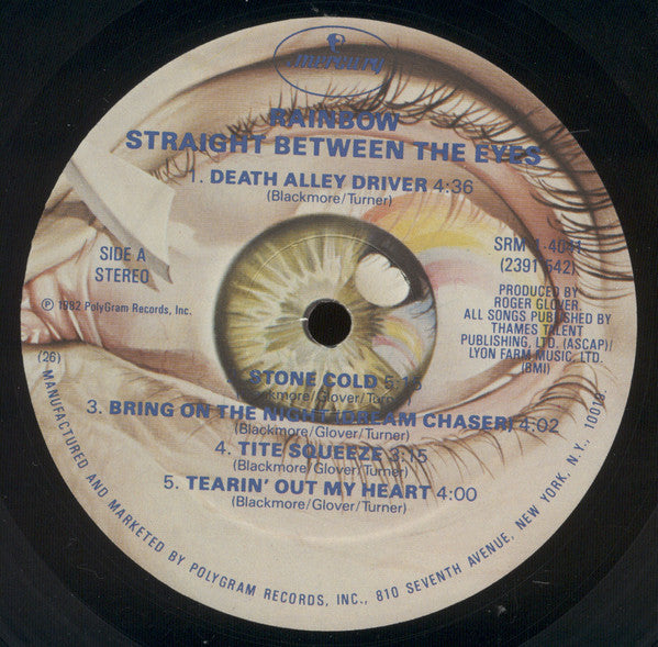Rainbow : Straight Between The Eyes (LP, Album, Com)