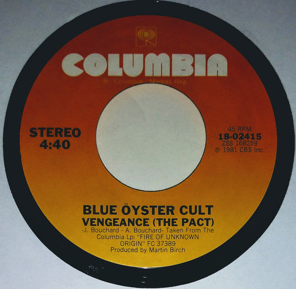 Blue Öyster Cult : Burnin' For You (7", Single, Ter)