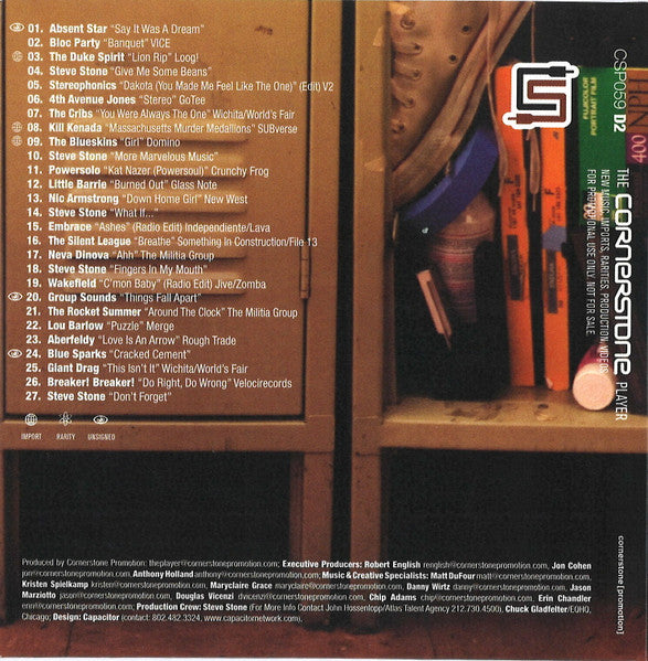 Various : The Cornerstone Player 059 (2xCD, Comp, Promo + DVD, Comp, Promo)