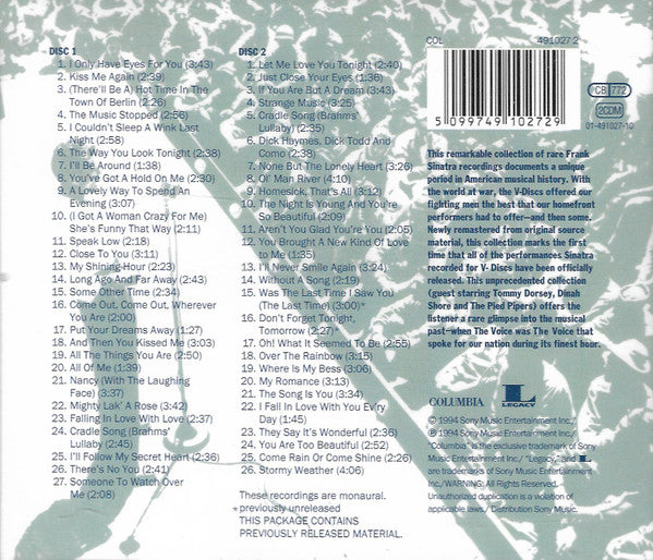 Frank Sinatra : The V-Discs (2xCD, Comp, RE)