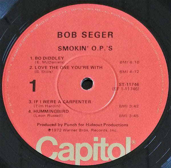 Bob Seger : Smokin' O.P.'S (LP, Album, RE, Win)