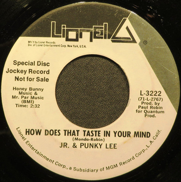Jr. & Punky Lee : Slippin' And Slidin' (7", Promo)