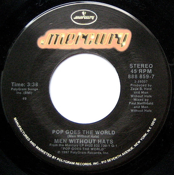 Men Without Hats : Pop Goes The World (7", Single, Spe)