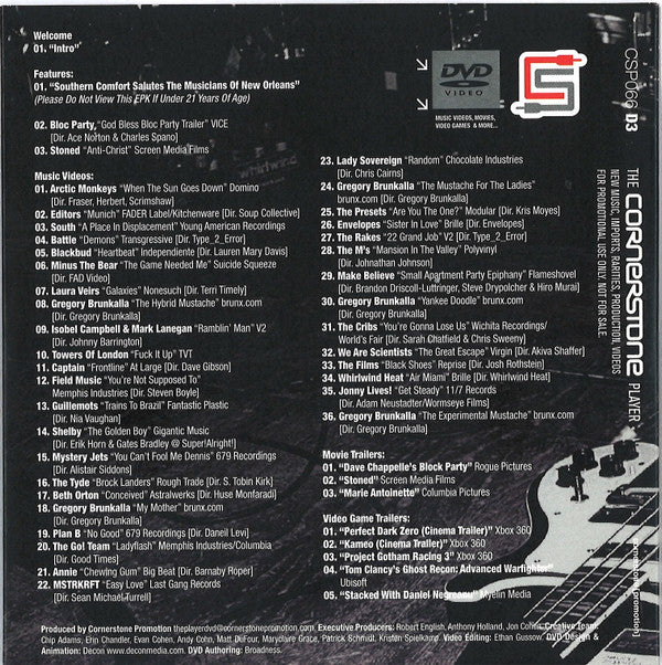 Various : The Cornerstone Player 066 (2xCD, Comp, Promo + DVD, Comp, Promo)