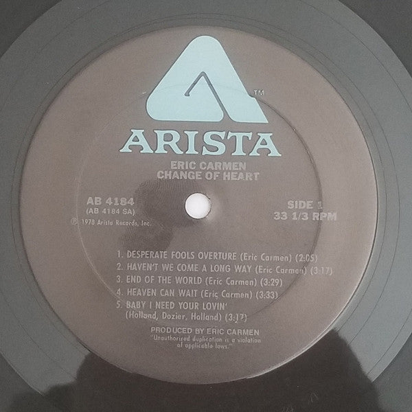 Eric Carmen : Change Of Heart (LP, Album)