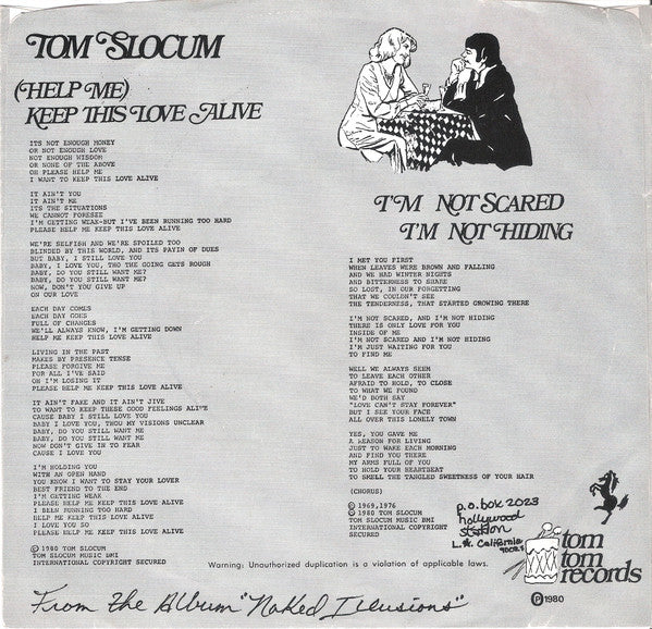 Tom Slocum : (Help Me) Keep This Love Alive (7")