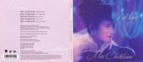 k.d. lang : Miss Chatelaine (CD, Maxi, Dig)