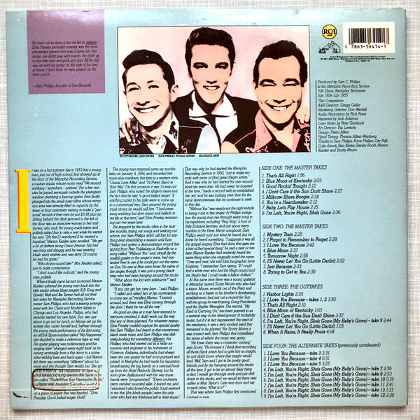 Elvis Presley : The Complete Sun Sessions (2xLP, Comp, RM)