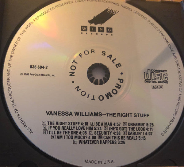 Vanessa Williams : The Right Stuff (CD, Album, Promo)