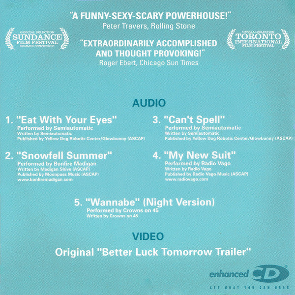 Various : Better Luck Tomorrow (CD, EP, Enh, Promo)