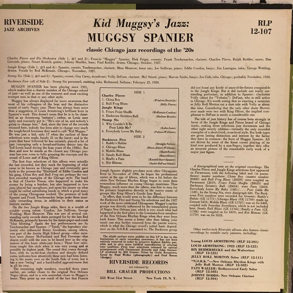 Muggsy Spanier Featuring: Frank Teschemacher, Eddie Condon, Joe Sullivan, Mezz Mezzrow, George Wettling, Volly De Faut : Chicago Jazz (LP, Comp, RP)