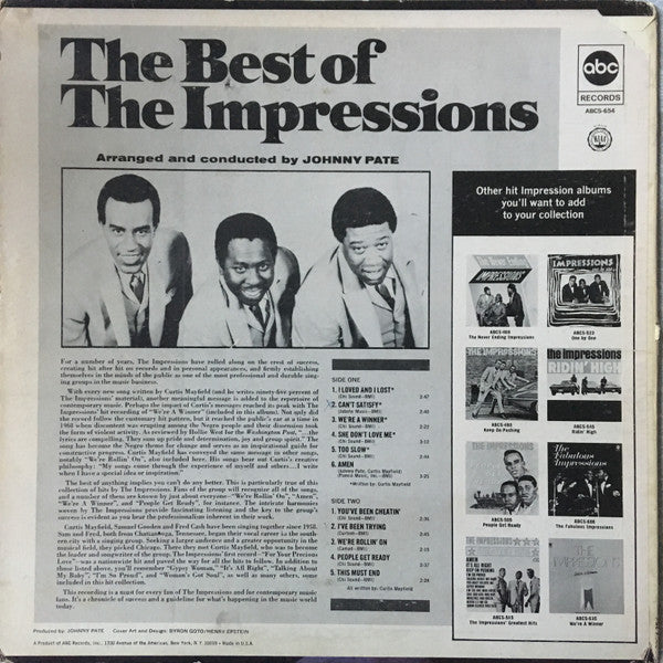 The Impressions : The Best Of The Impressions (LP, Comp)