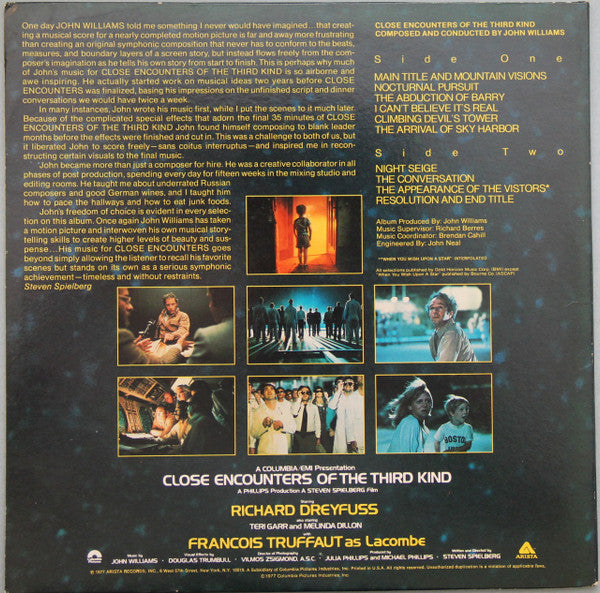 John Williams (4) : Close Encounters Of The Third Kind (Original Motion Picture Soundtrack) (LP, Album, Ter + 7", S/Sided, Styrene)