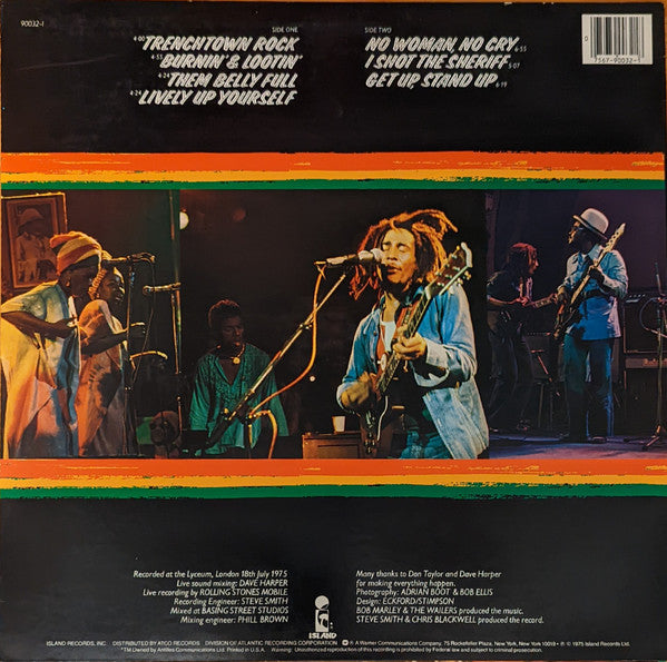 Bob Marley And The Wailers* : Live! (LP, Album, RE)