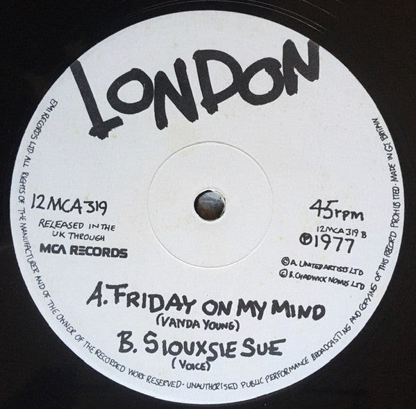 London (4) : No Time / Siouxsie Sue / Summer Of Love / Friday On My Mind (12", EP, Ltd)
