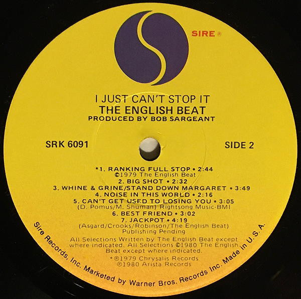 The Beat (2) : I Just Can't Stop It (LP, Album, Jac)