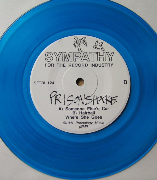 Prisonshake : Someone Else's Car (7", Single, Blu)