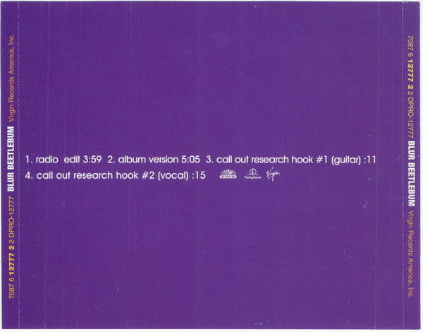 Blur : Beetlebum (CD, Single, Promo)