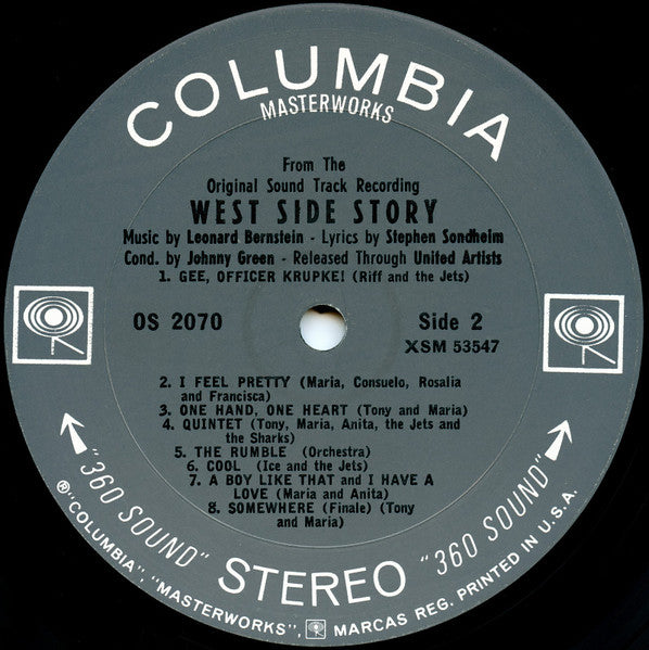 Leonard Bernstein : West Side Story (The Original Sound Track Recording) (LP, Album, RE)