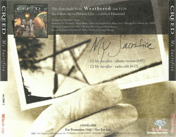 Creed (3) : My Sacrifice (CD, Single, Promo)