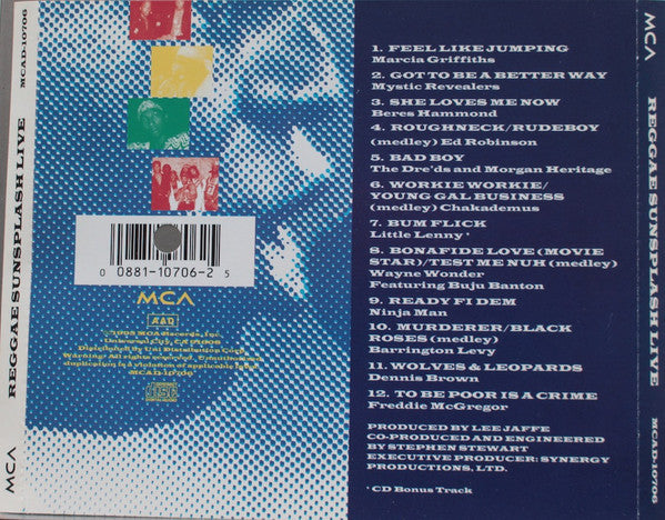 Various : Reggae Sunsplash Live (CD, Comp)