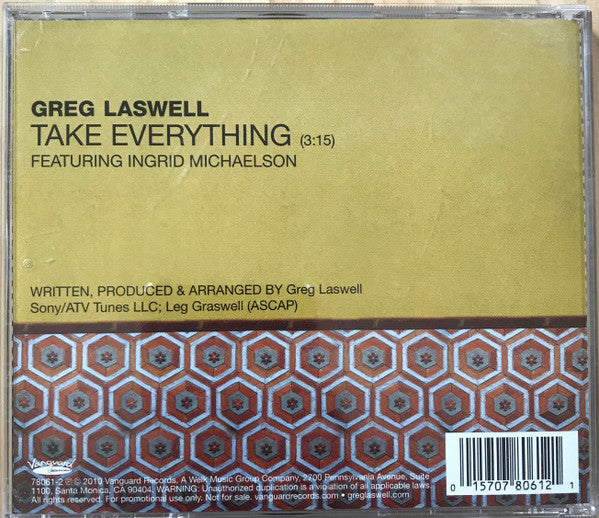Greg Laswell : Take Everything (Featuring Ingrid Michaelson) (CD, Single, Promo)