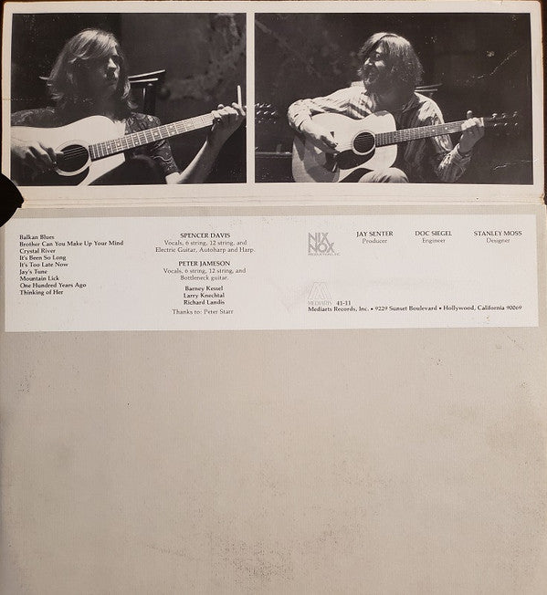 Spencer Davis And Peter Jameson : It's Been So Long (LP, Album, Pit)