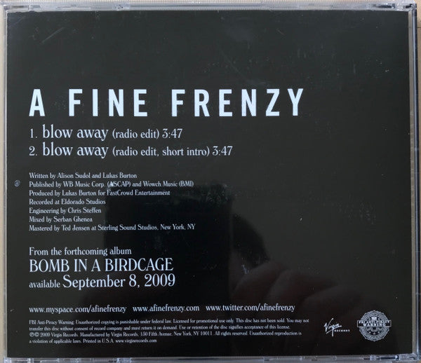 A Fine Frenzy : Blow Away (CD, Single, Promo)
