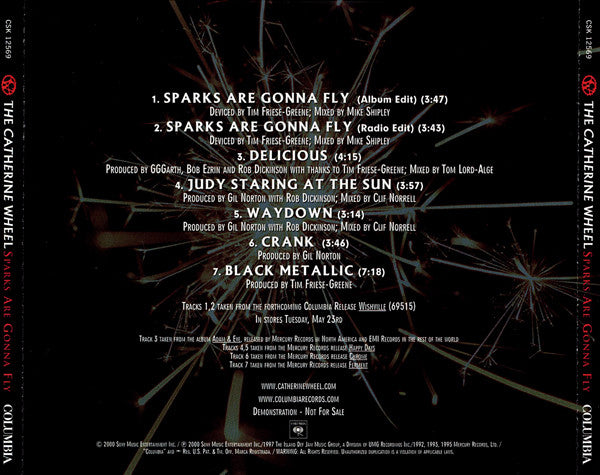 Catherine Wheel : Sparks Are Gonna Fly (CD, Single, Comp, Promo)