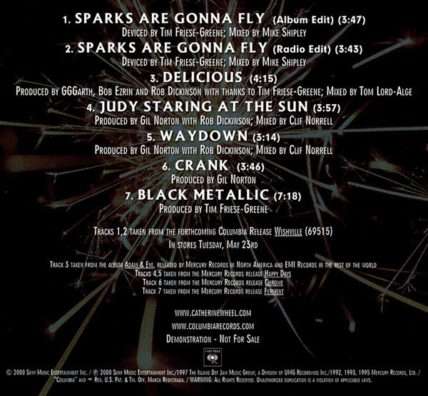 Catherine Wheel : Sparks Are Gonna Fly (CD, Single, Comp, Promo)