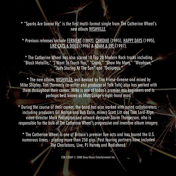 Catherine Wheel : Sparks Are Gonna Fly (CD, Single, Comp, Promo)