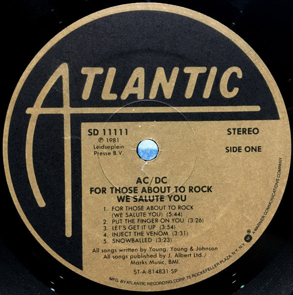 AC/DC : For Those About To Rock (We Salute You) (LP, Album, Spe)