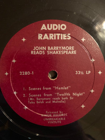 John Barrymore : John Barrymore Reads Shakespeare Vol.1 (LP, Album)