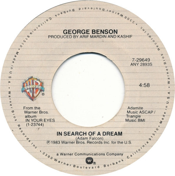 George Benson : Inside Love (So Personal) (7", Single, Styrene, All)