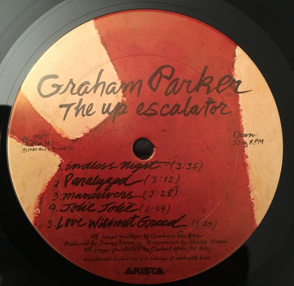 Graham Parker And The Rumour : The Up Escalator (LP, Album)