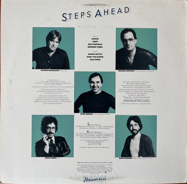 Steps Ahead − Michael Brecker, Warren Bernhardt, Peter Erskine, Eddie Gomez, Mike Mainieri : Modern Times (LP, Album, Club)