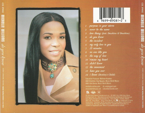 Michelle Williams : Do You Know (CD, Album)