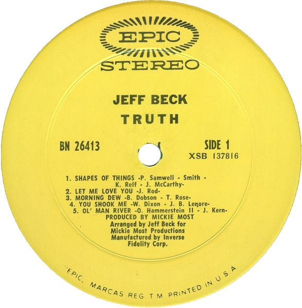Jeff Beck : Truth (LP, Album, Ter)