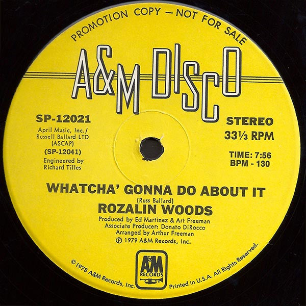 Rozalin Woods : Whatcha' Gonna Do About It (12", Promo)