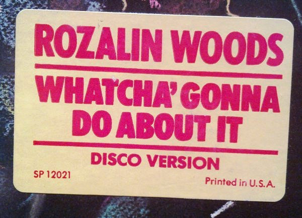 Rozalin Woods : Whatcha' Gonna Do About It (12", Promo)