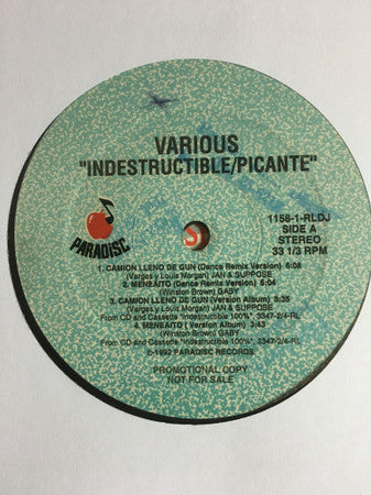 Various : Indestructible / Picante (The 4 Caliente Dance Remixes) (12", Maxi, Promo)