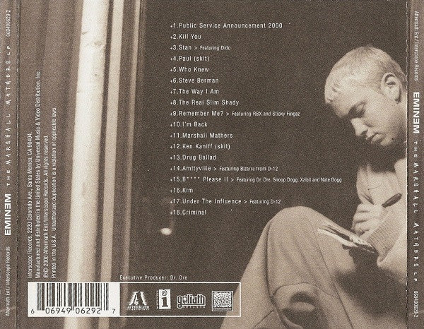 Eminem : The Marshall Mathers LP (CD, Album, UML)