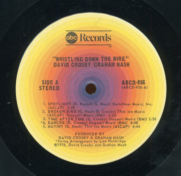 Crosby & Nash : Whistling Down The Wire (LP, Album, Ter)