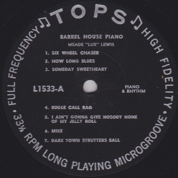 Meade "Lux" Lewis : Barrel House Piano (LP, Album, RP)