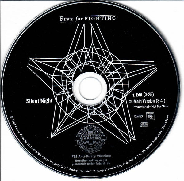 Five For Fighting : Silent Night (CD, Single, Promo)