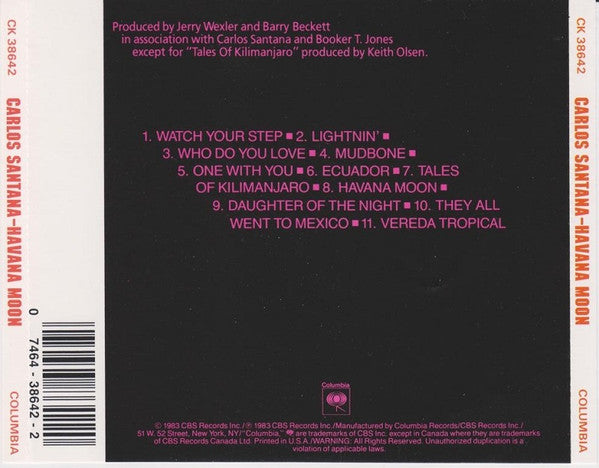 Carlos Santana : Havana Moon (CD, Album, RP)