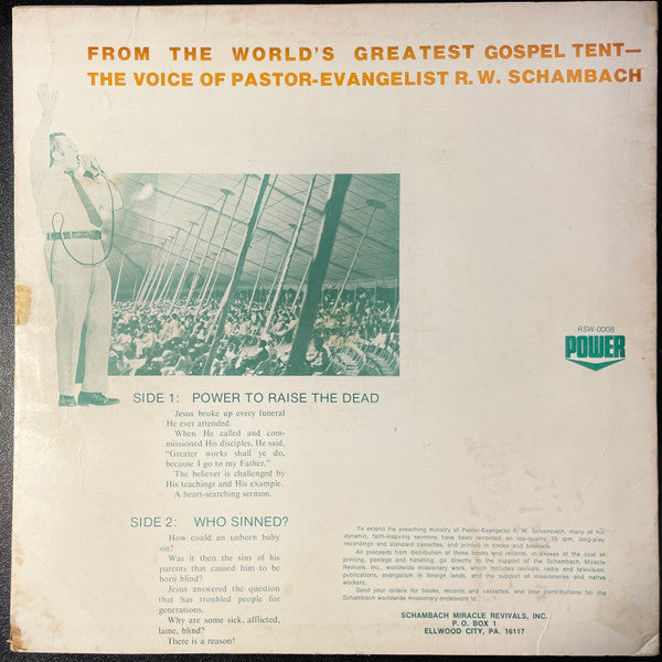 R.W. Schambach : Power To Raise The Dead (LP, Mono)